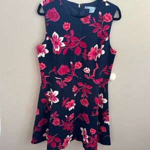 Draper James Pink and navy fit Flare Dress size 14